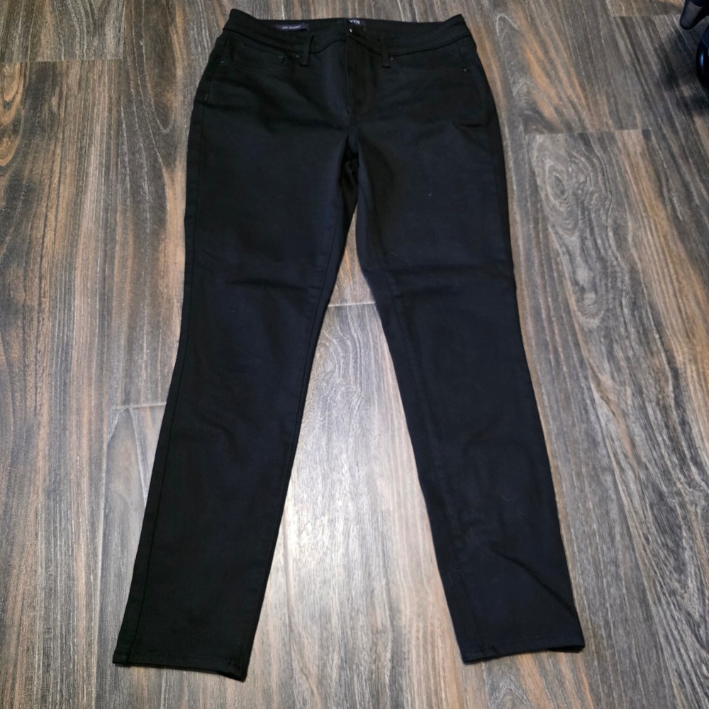 NYDJ Ami Skinny Black Pants Lift Tuck Technology Womens Size 6 Stretch Trousers